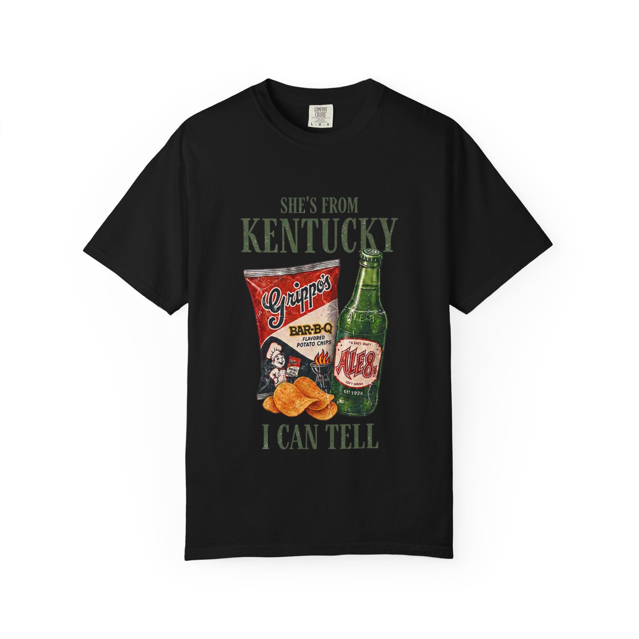 Kentucky Snacks & Ale T-Shirt — "She's From Kentucky I Can Tell" Vintage Design