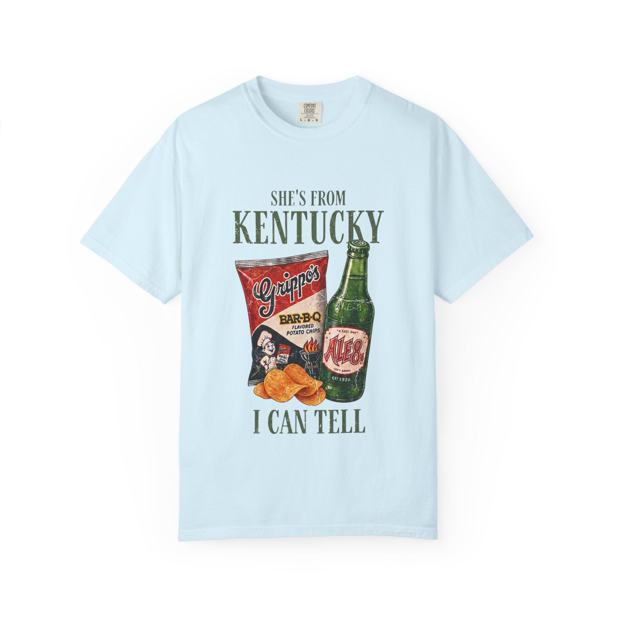 Kentucky Snacks & Ale T-Shirt — "She's From Kentucky I Can Tell" Vintage Design