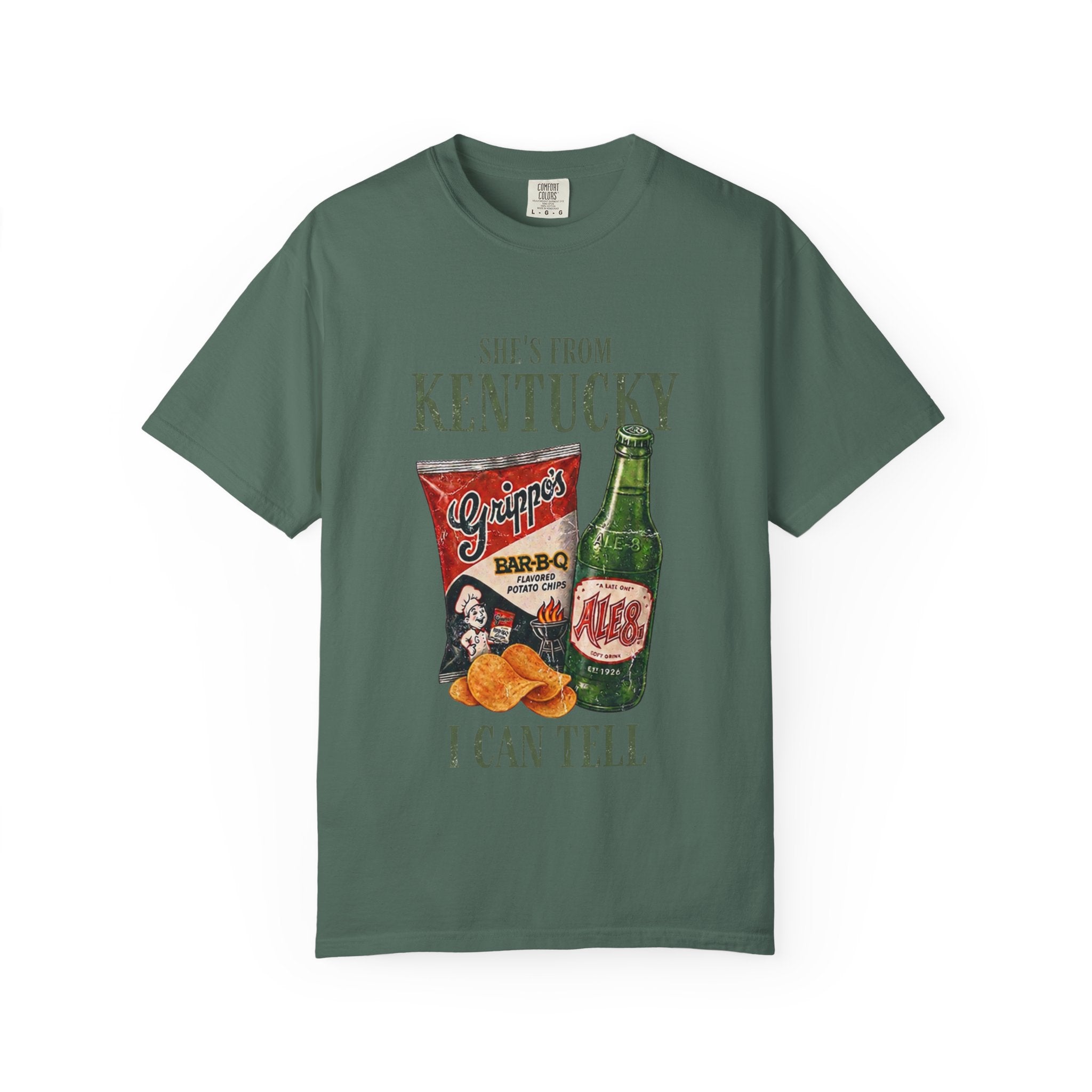 Kentucky Snacks & Ale T-Shirt — "She's From Kentucky I Can Tell" Vintage Design