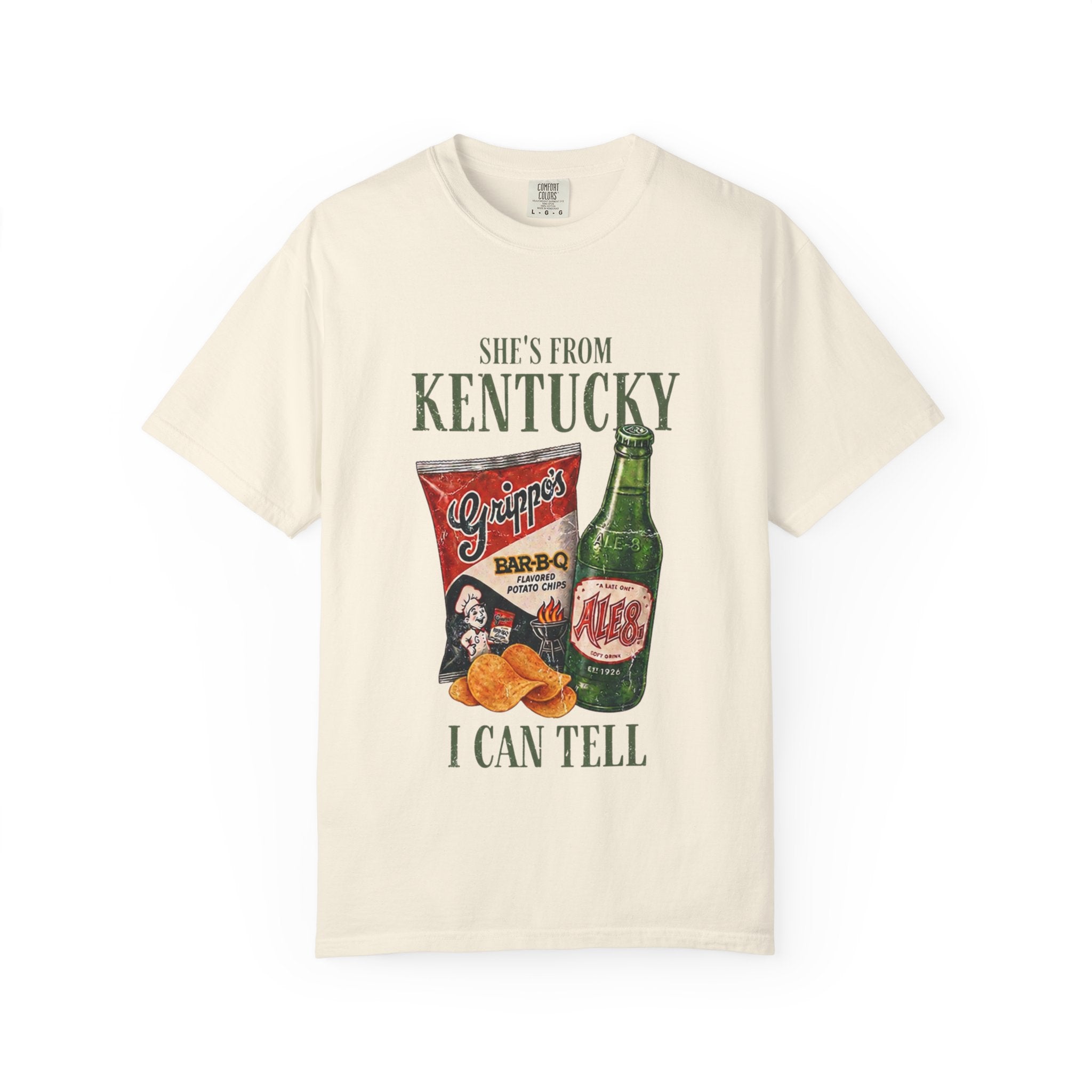 Kentucky Snacks & Ale T-Shirt — "She's From Kentucky I Can Tell" Vintage Design