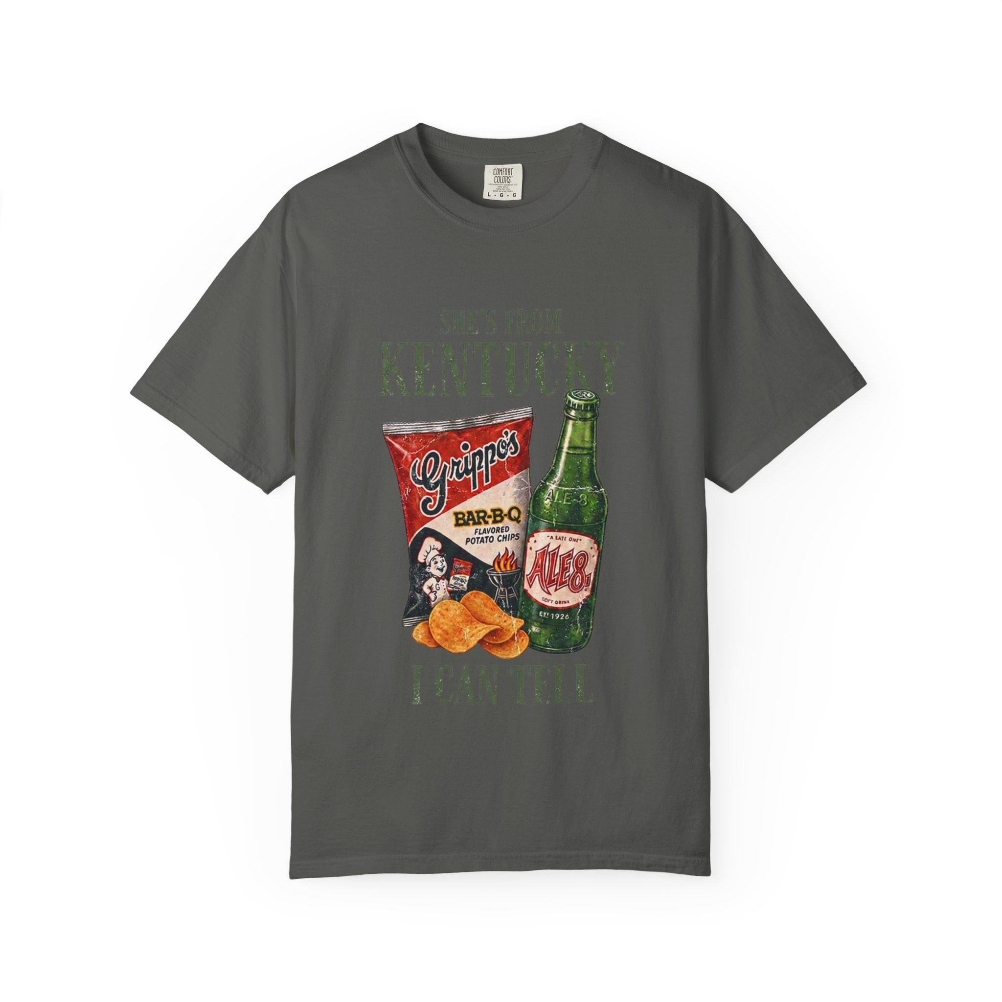 Kentucky Snacks & Ale T-Shirt — "She's From Kentucky I Can Tell" Vintage Design