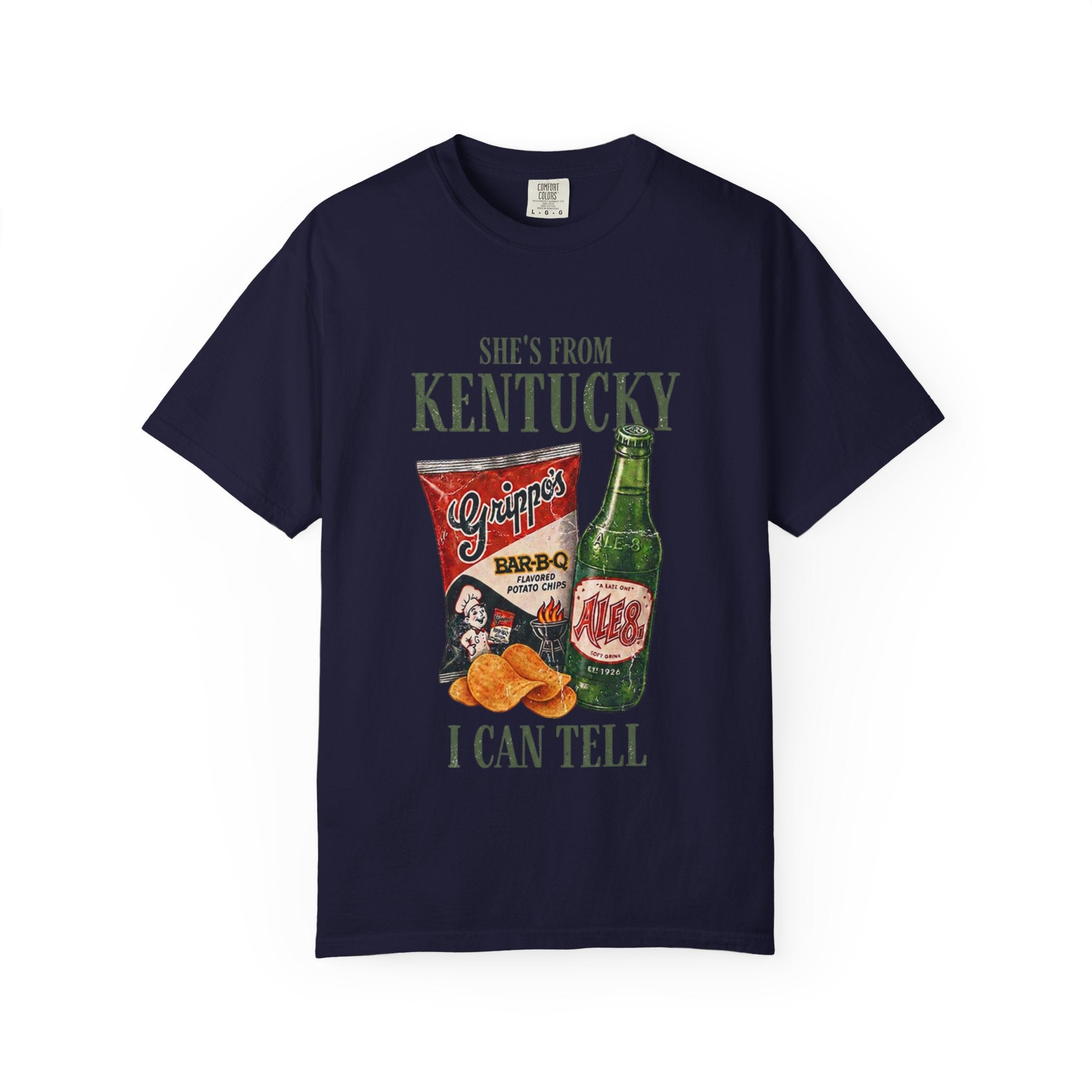 Kentucky Snacks & Ale T-Shirt — "She's From Kentucky I Can Tell" Vintage Design