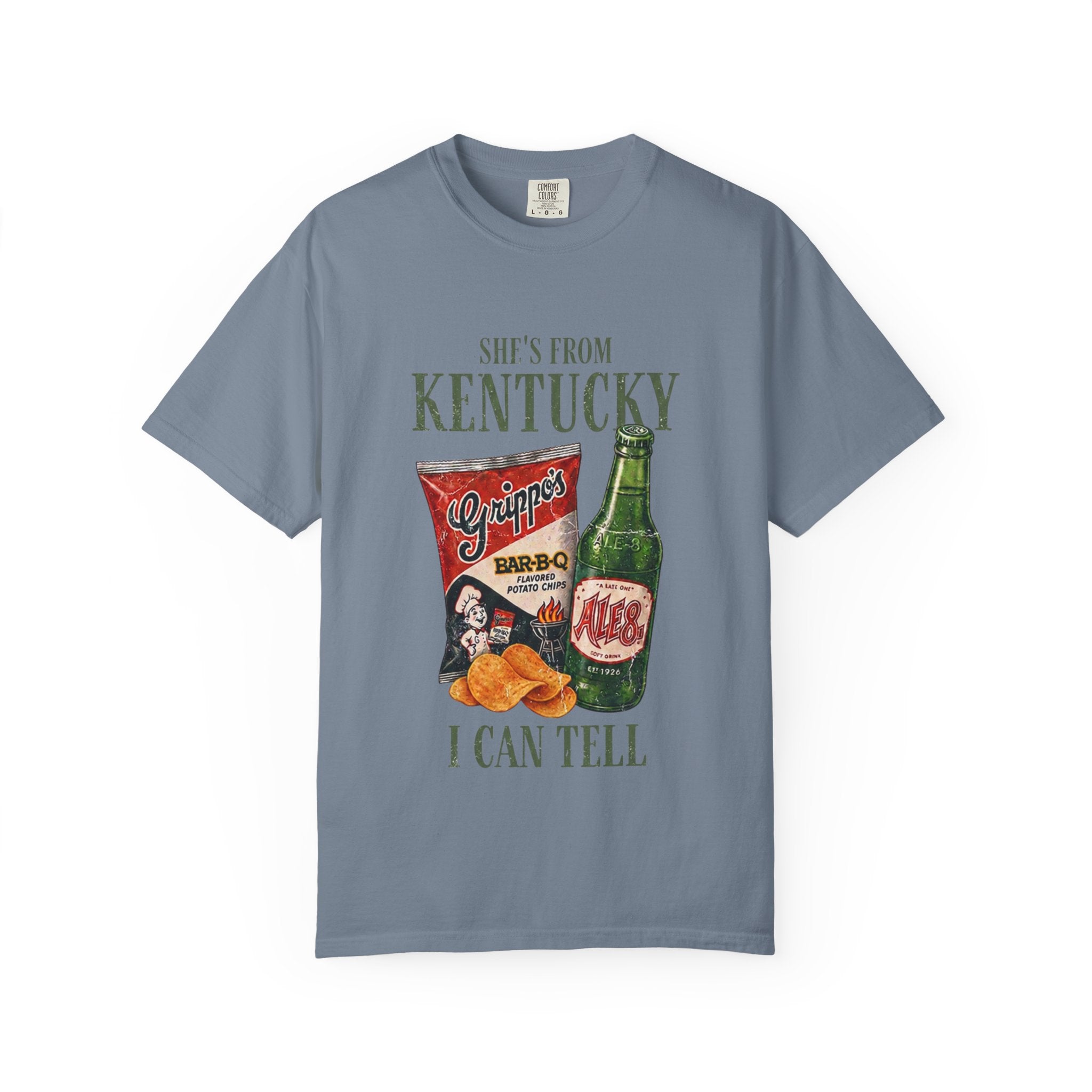 Kentucky Snacks & Ale T-Shirt — "She's From Kentucky I Can Tell" Vintage Design