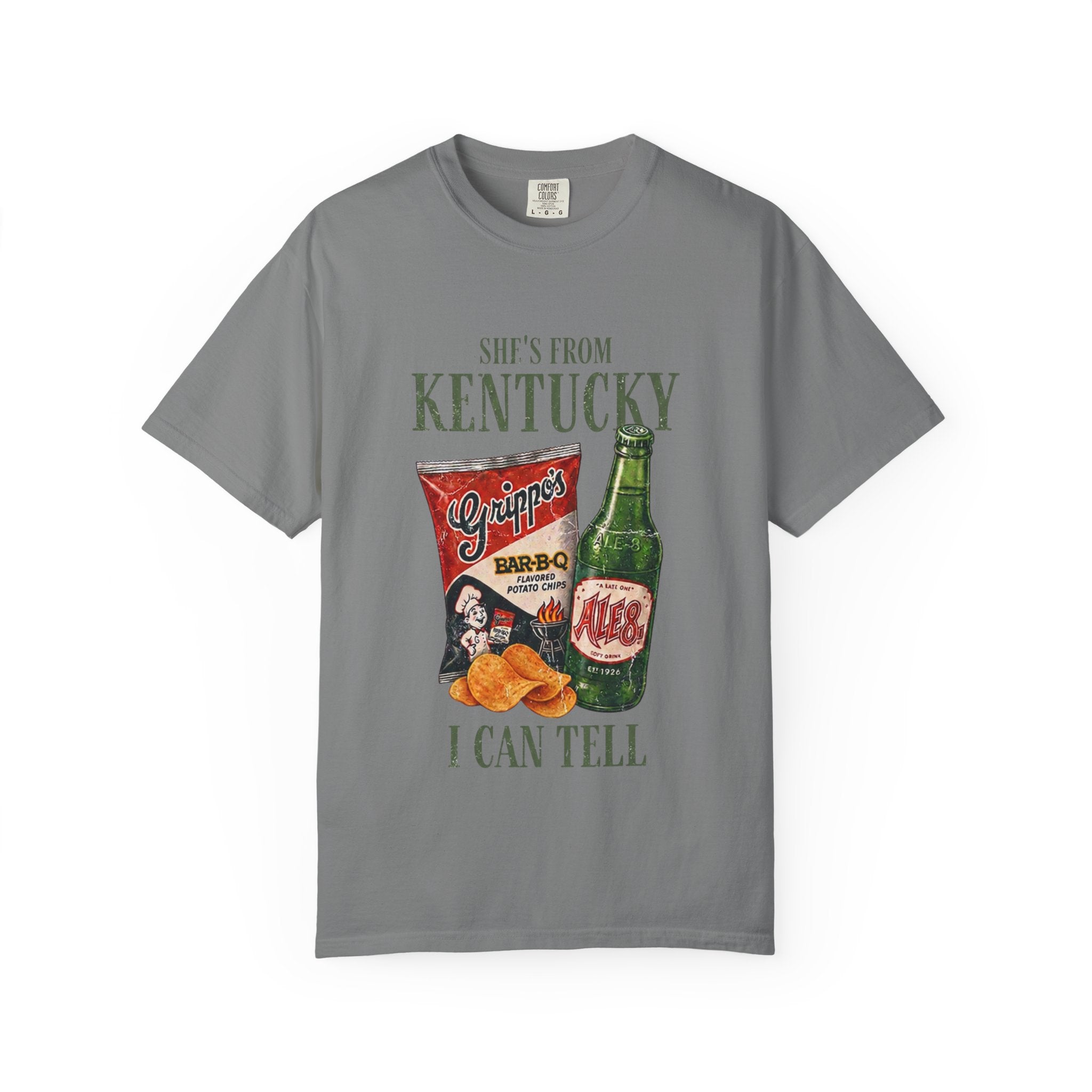 Kentucky Snacks & Ale T-Shirt — "She's From Kentucky I Can Tell" Vintage Design