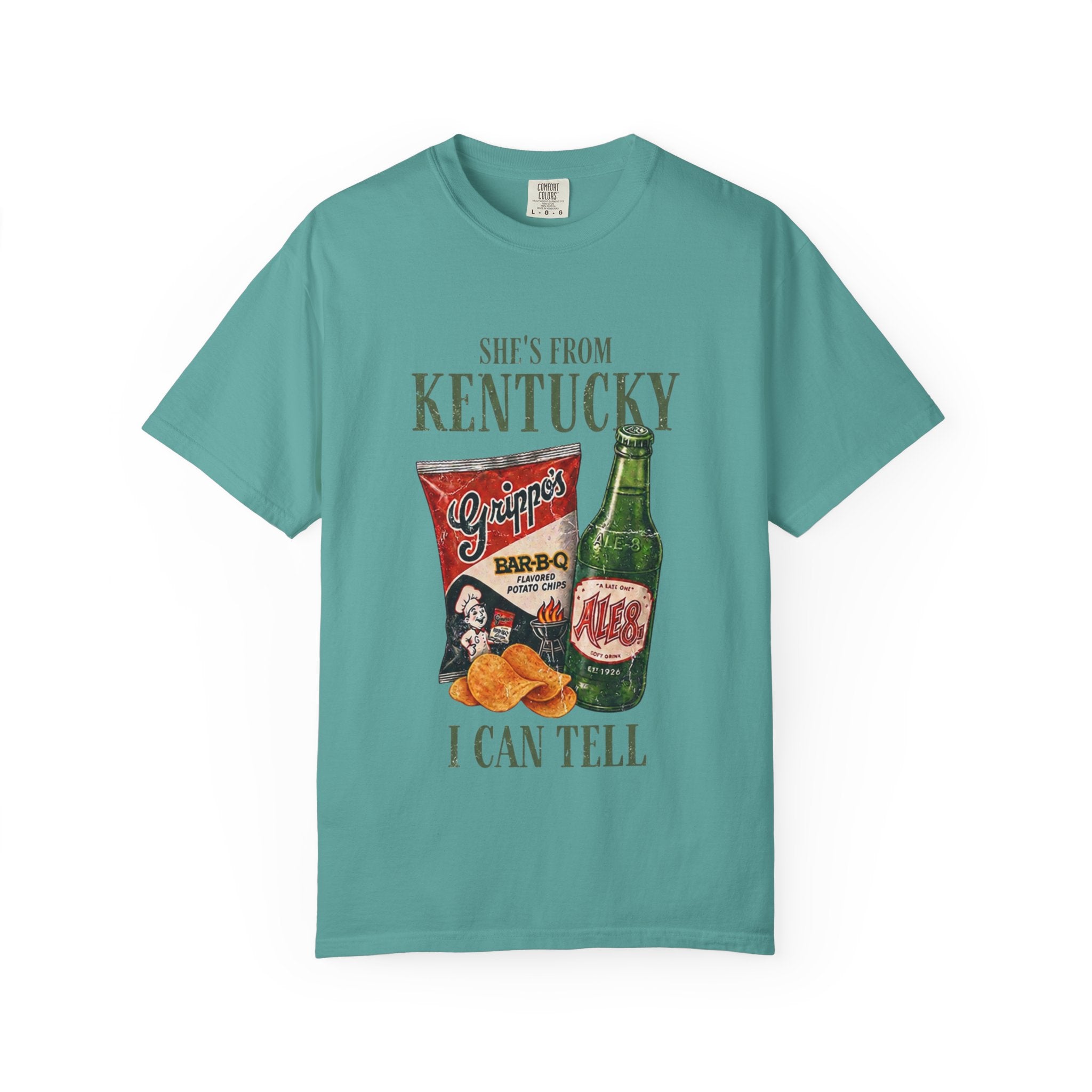 Kentucky Snacks & Ale T-Shirt — "She's From Kentucky I Can Tell" Vintage Design