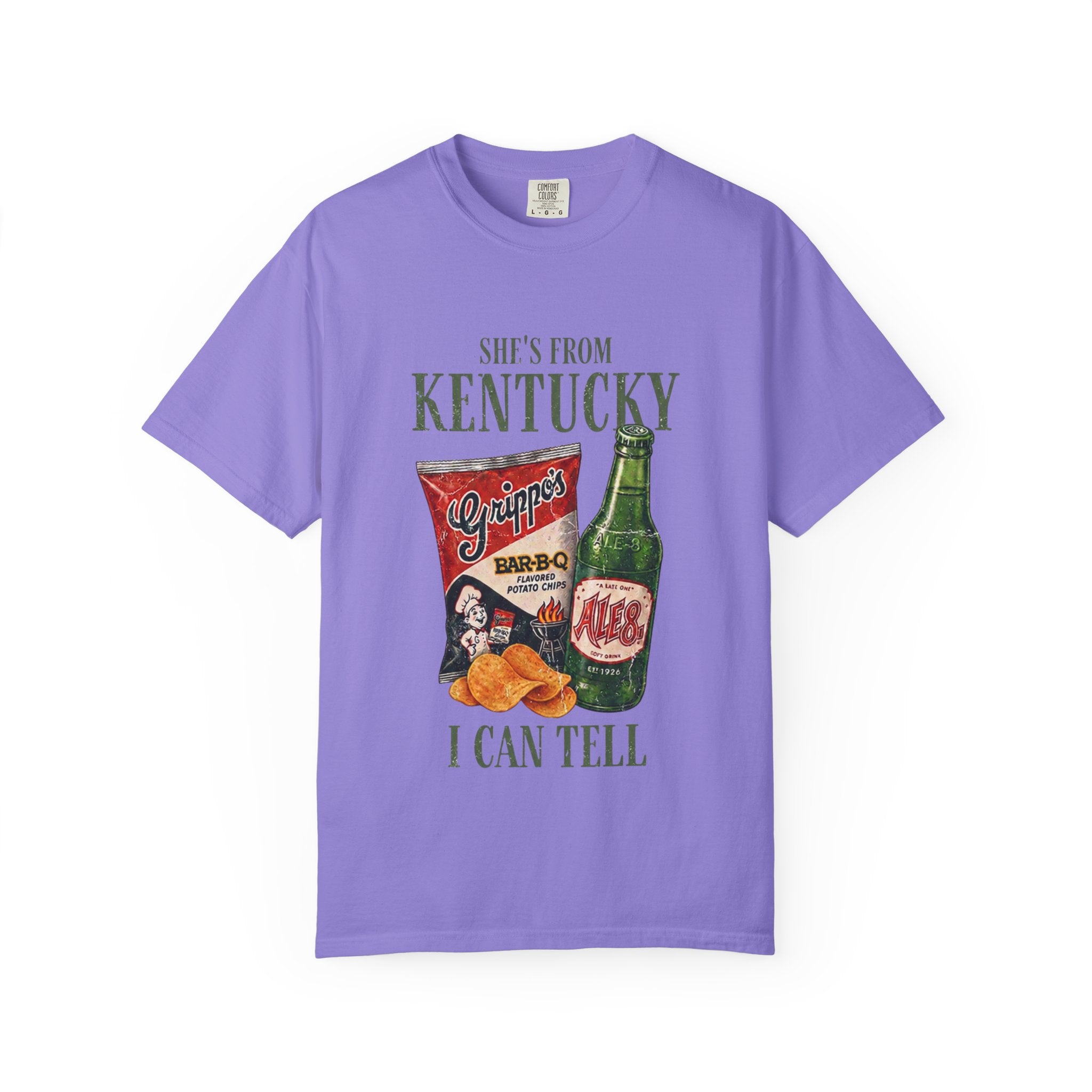 Kentucky Snacks & Ale T-Shirt — "She's From Kentucky I Can Tell" Vintage Design