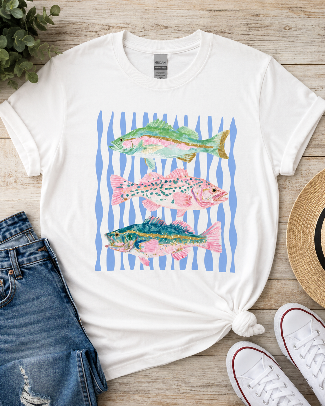 Colorful Coastal Fish Tee