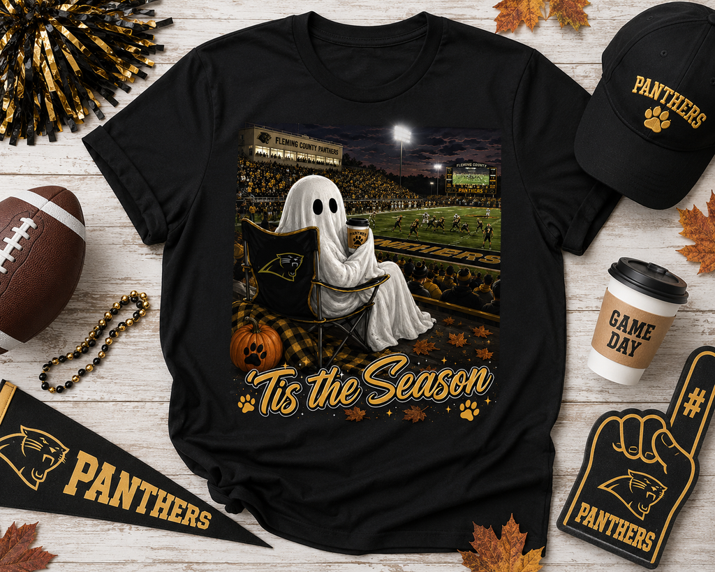 'Tis the Season – Fleming County Panthers Ghost Football Shirt