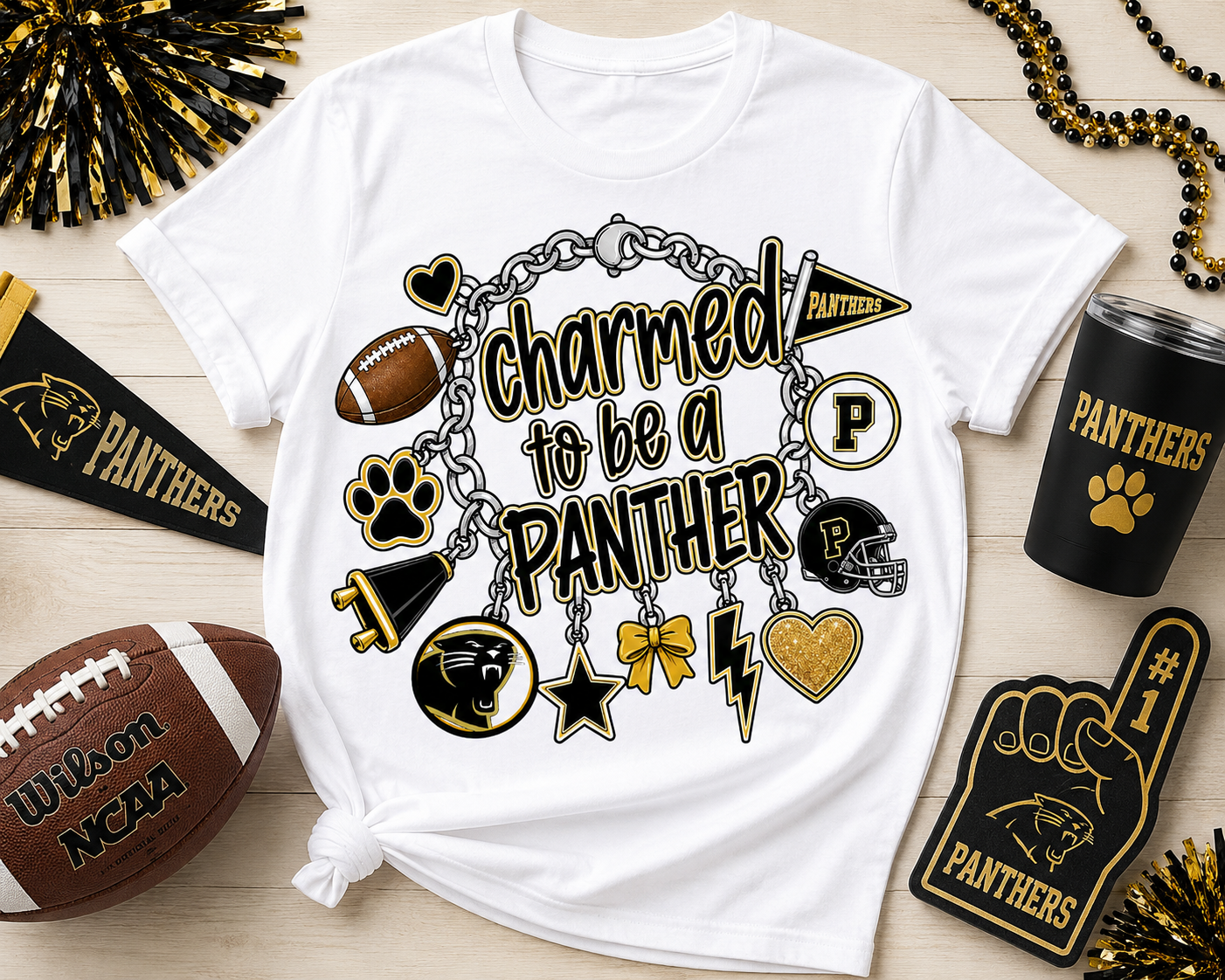 Charmed to Be a Panther – Fleming County Panthers Charm Bracelet Shirt