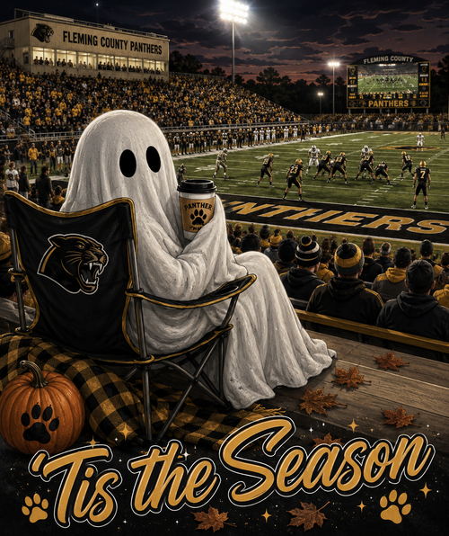 'Tis the Season – Fleming County Panthers Ghost Football Shirt